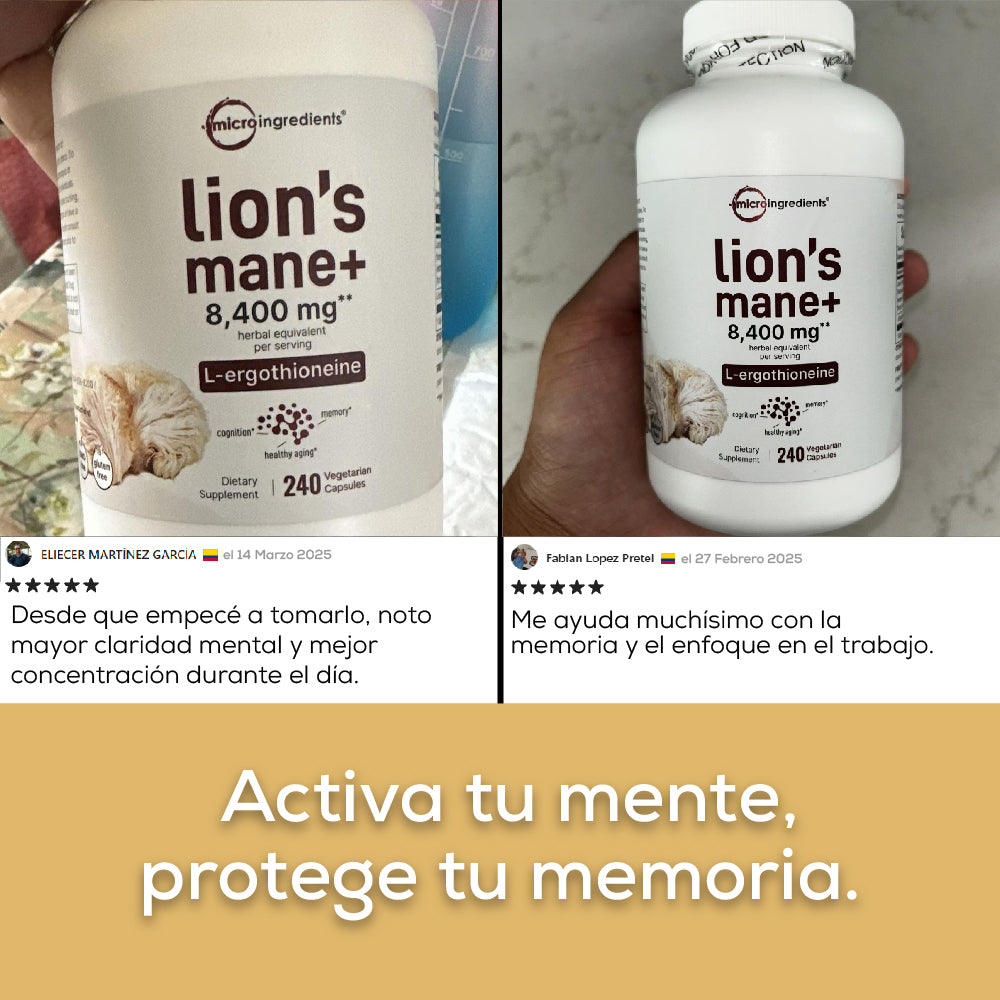 UPSELL SUPLEMENTO PARA CLARIDAD MENTAL Y MEMORIA - LION´S MANE MICROINGREDIENTS